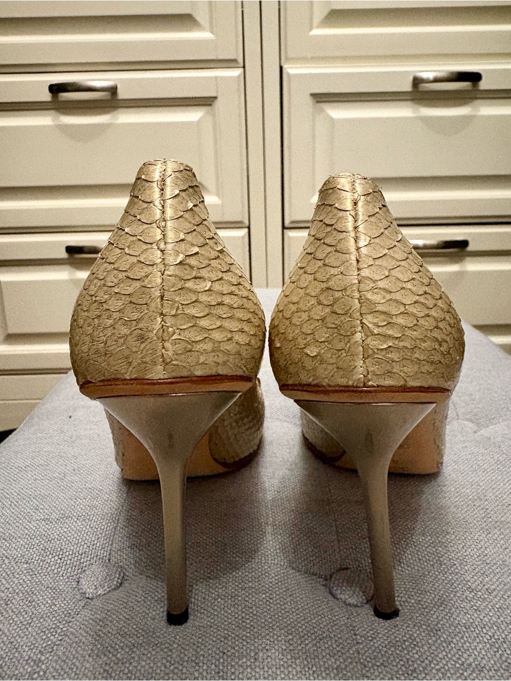 Elegant Beige Stiletto Heels - Picture 8 of 10